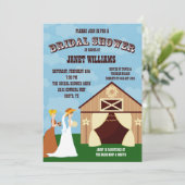 Westerne uitnodiging van Cowgirl Barn Bridal (Staand voorkant)