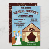 Westerne uitnodiging van Cowgirl Barn Bridal (Voorkant / Achterkant)