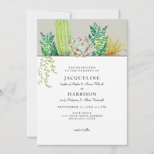 Westerne uitnodiging van Hacienda Cactus Garden We (Voorkant)