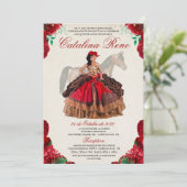 Westerne uitnodiging van Quinceanera Quince Anos (Staand voorkant)