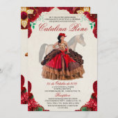 Westerne uitnodiging van Quinceanera Quince Anos (Voorkant / Achterkant)