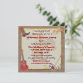 Westerne uitnodiging van Rodeo Cowboy Party (Staand voorkant)