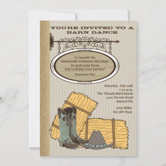 Westerne uitnodiging voor Barn (Voorkant)