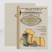 Westerne uitnodiging voor Barn (Voorkant / Achterkant)