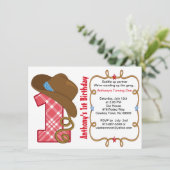 Westerne uitnodiging voor Big One Boy Birthday (Staand voorkant)