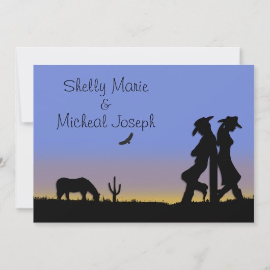 Westerne uitnodiging voor bruiloft (Achterkant)
