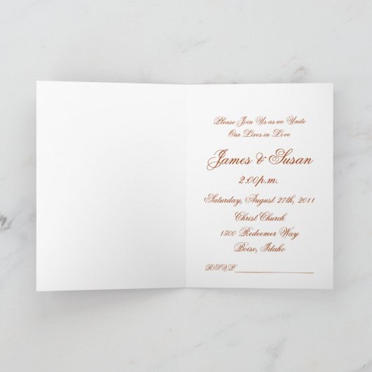 Westerne uitnodiging voor bruiloft (Binnen)