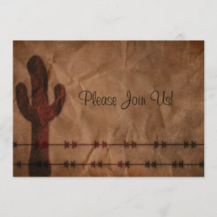 Westerne uitnodiging voor bruiloft