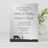 Westerne uitnodiging voor bruiloft (Staand voorkant)