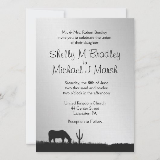 Westerne uitnodiging voor bruiloft (Voorkant)
