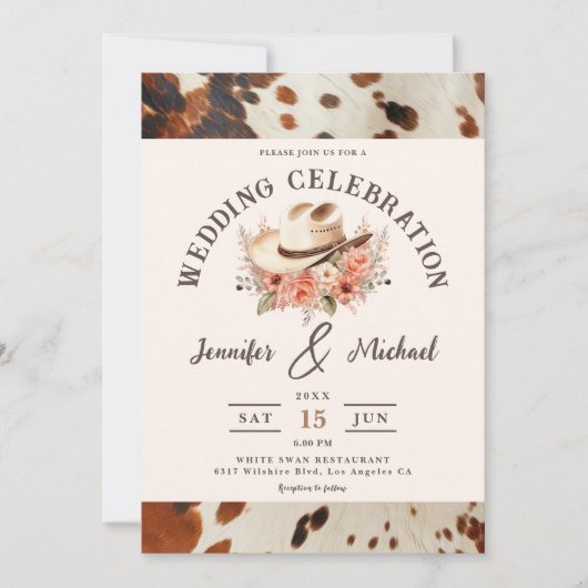 Westerne uitnodiging voor bruiloft (Voorkant)