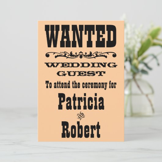 Westerne uitnodiging voor bruiloft (Staand voorkant)