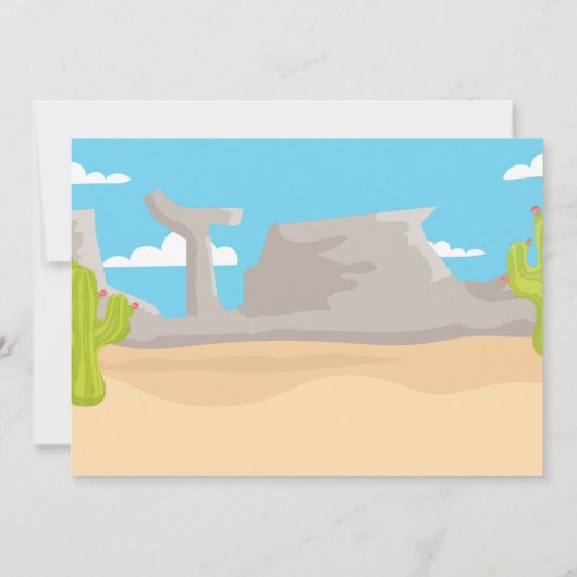 Westerne uitnodiging voor cowboy verjaardagsuitnod (Achterkant)