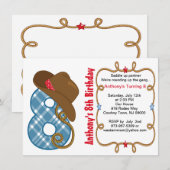 Westerne uitnodiging voor de geboorte van Big Eigh (Voorkant / Achterkant)