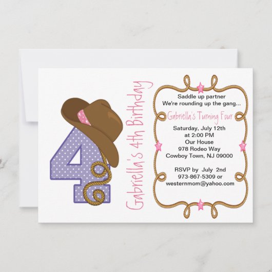 Westerne uitnodiging voor de geboorte van Big Four (Voorkant)