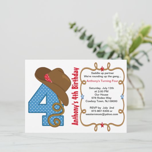 Westerne uitnodiging voor de viering van Big Four  (Staand voorkant)