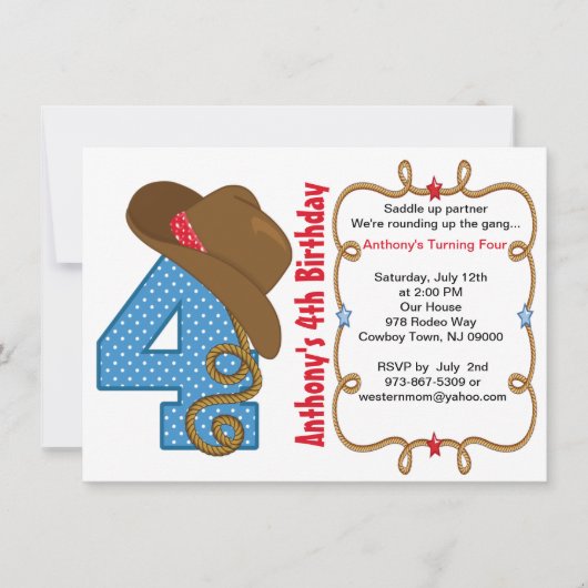 Westerne uitnodiging voor de viering van Big Four  (Voorkant)