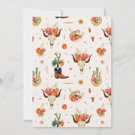 Westerne uitnodiging voor een bridal (Achterkant)