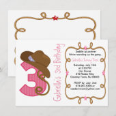 Westerne uitnodiging voor een grote drie meisjes (Voorkant / Achterkant)