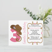 Westerne uitnodiging voor een grote drie meisjes (Staand voorkant)