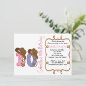 Westerne uitnodiging voor een meisje van tien dage (Staand voorkant)