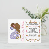 Westerne uitnodiging voor een meisje van twee meis (Staand voorkant)