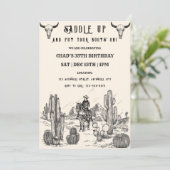 Westerne uitnodiging voor geboorte opzadelen (Staand voorkant)