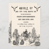 Westerne uitnodiging voor geboorte opzadelen (Voorkant / Achterkant)