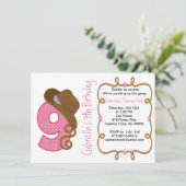 Westerne uitnodiging voor geboorte van Big Nine Gi (Staand voorkant)