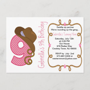 Westerne uitnodiging voor geboorte van Big Nine Gi