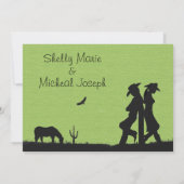 Westerne uitnodiging voor groene bruiloft (Achterkant)