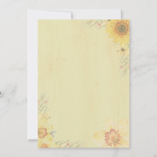 westerne uitnodiging voor het bruiloft van zonnebl (Achterkant)