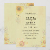 westerne uitnodiging voor het bruiloft van zonnebl (Voorkant / Achterkant)