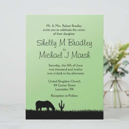 Westerne uitnodiging voor het huwelijk (Staand voorkant)