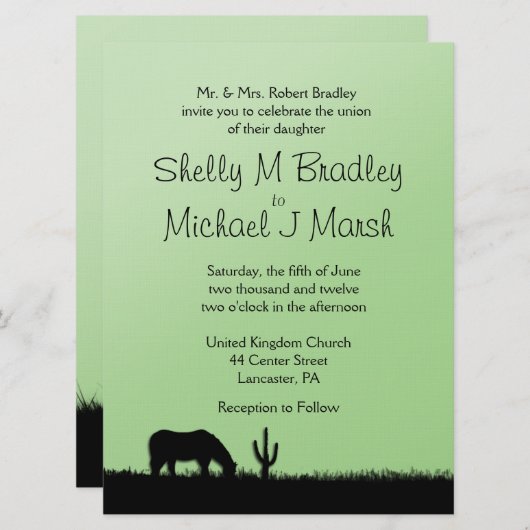 Westerne uitnodiging voor het huwelijk (Voorkant / Achterkant)