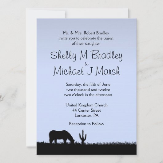 Westerne uitnodiging voor het huwelijk (Voorkant)