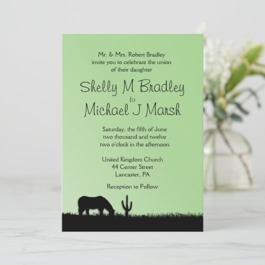 Westerne uitnodiging voor het huwelijk (Staand voorkant)