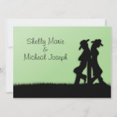 Westerne uitnodiging voor huwelijksthema (Achterkant)