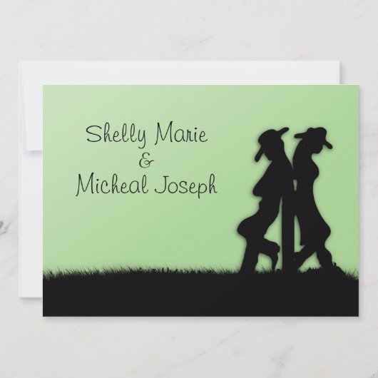 Westerne uitnodiging voor huwelijksthema (Achterkant)