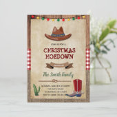 Westerne uitnodiging voor kerstfeest (Staand voorkant)
