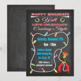 Westerne uitnodiging voor kerstfeestdagen van Cowb