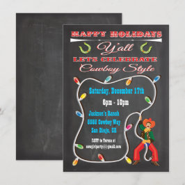 Westerne uitnodiging voor kerstfeestdagen van Cowb