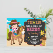 Westerne uitnodiging voor verjaardagsuitnodiging v (Staand voorkant)