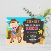 Westerne uitnodiging voor verjaardagsuitnodiging v (Staand voorkant)