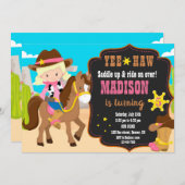 Westerne uitnodiging voor verjaardagsuitnodiging v (Voorkant / Achterkant)