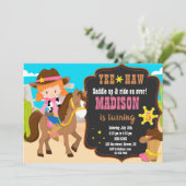 Westerne uitnodiging voor verjaardagsuitnodiging v (Staand voorkant)