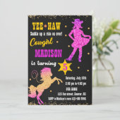 Westerne uitnodiging voor verjaardagsuitnodiging v (Staand voorkant)