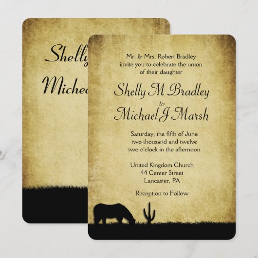 Westerne uitnodiging voor weddenschappen (Voorkant / Achterkant)