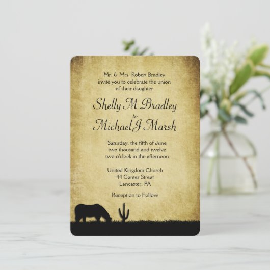 Westerne uitnodiging voor weddenschappen (Staand voorkant)