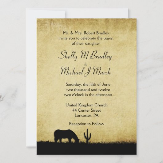 Westerne uitnodiging voor weddenschappen (Achterkant)